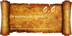 Oreskovics Orbó névjegykártya